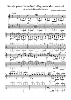 Sonate für Klavier Nr.1 in C-Dur, K.279: Movement II, for guitar by Wolfgang Amadeus Mozart