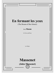Manon: En fermant les yeux je vois by Jules Massenet