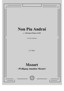 Non più andrai (Now no More): C-Dur by Wolfgang Amadeus Mozart