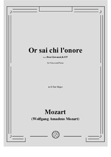Allora rinforzo i stridi miei... Or sai, chi l'Onore: D flat Major by Wolfgang Amadeus Mozart