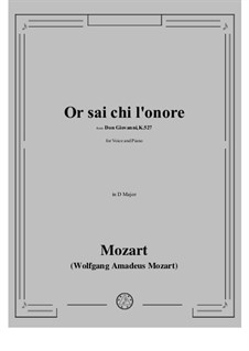 Allora rinforzo i stridi miei... Or sai, chi l'Onore: D Major by Wolfgang Amadeus Mozart