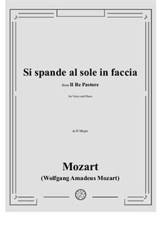 Der König als Hirte, K.208: Si spande al sole in faccia by Wolfgang Amadeus Mozart