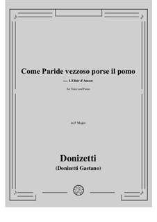 Der Liebestrank: Come Paride vezzoso (F Major) by Gaetano Donizetti