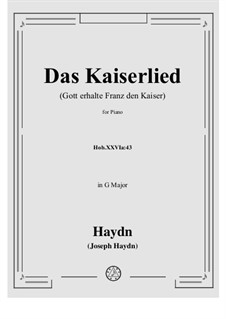 Österreische Nationalhymne, Hob.XXVIa/43: Für Klavier by Joseph Haydn