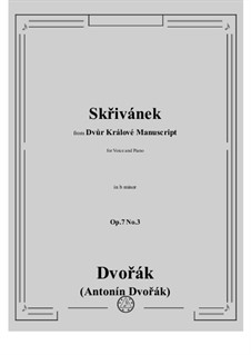 Songs from the Dvůr Králové, B.30 Op.7: No.3 Skřivánek (The Lark) by Antonín Dvořák