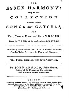 The Essex Harmony: Klavierauszug mit Singstimmen by John Blow, Henry Purcell, Georg Friedrich Händel, Henry Carey, John Arnold
