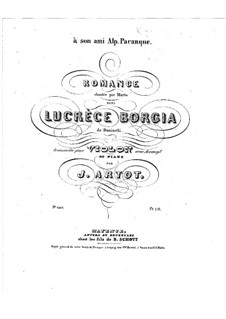 Romanze über Thema aus 'Lucrezia Borgia' von G. Donizetti: Solostimme by Alexandre Joseph Artôt