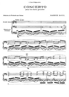 Konzert für die linke Hand in D-Dur, M.82: Arrangement for two pianos by Maurice Ravel