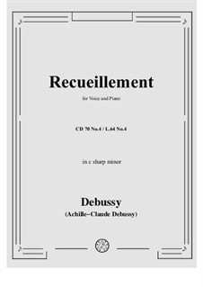 Fünf Gedichte von Baudelaire, L.64: No.4 Recueillement by Claude Debussy