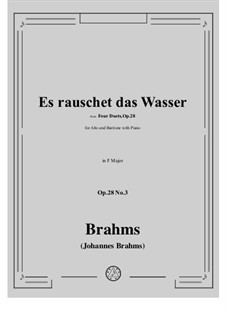 Duos für Stimmen und Klavier, Op.28: No.3 Es rauschet das Wasser - The Water Rushes by Johannes Brahms