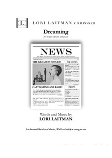 Dreaming: For mezzo-soprano and piano (priced for 2 copies) by Lori Laitman