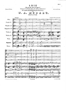 No, che non sei capace, K.419: For voice and string orchestra by Wolfgang Amadeus Mozart