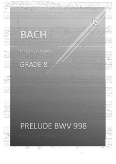 Präludium, Fuge und Allegro, BWV 998: Prelude, for low G ukulele by Johann Sebastian Bach