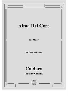 Alma del core: Für Stimme und Klavier by Antonio Caldara