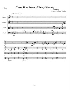 Come Thou Fount of Every Blessing: For string quartet and piano by folklore