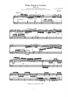 Sonate für Tasteinstrument in a-Moll, BWV 965: Für einen Interpreten by Johann Sebastian Bach