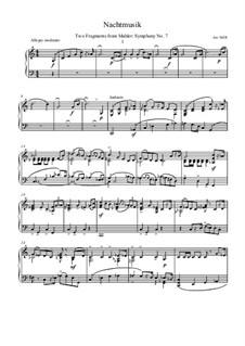 Sinfonie Nr.7 in e-Moll: Nachtmusik, for piano by Gustav Mahler