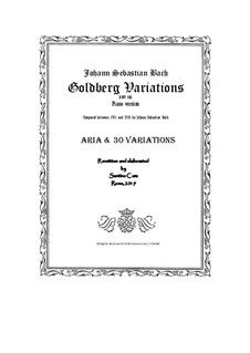 Goldberg-Variationen, BWV 988: Bearbeitung für Klavier by Johann Sebastian Bach