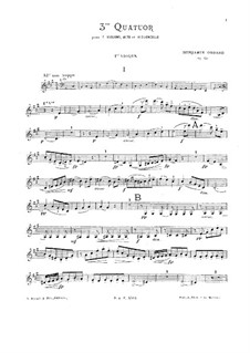 Streichquartett Nr.3 in A-Dur, Op.136: Stimmen by Benjamin Godard