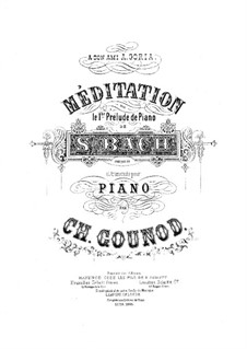 Meditation on Prelude No.1 by Bach: Für Klavier, vierhändig by Charles Gounod