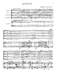 Klavierquintett in c-Moll, Op.16: Vollpartitur und Stimmen by Hermann Götz