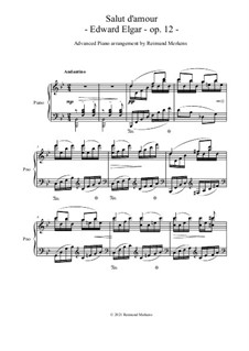 Liebesgruss, Op.12: For advanced piano by Edward Elgar