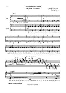 Totentanz, für Klavier, S.525: Version four hands by Franz Liszt