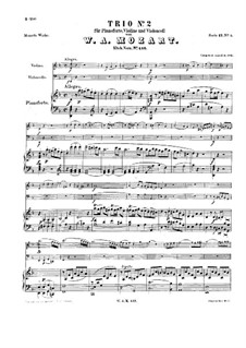 Piano Trio No.7 in D Minor, K.442: Partitur by Wolfgang Amadeus Mozart