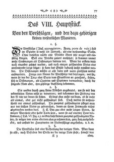 Versuch einer Anweisung die Flöte Traversiere: Kapitel VIII-XII by Johann Joachim Quantz