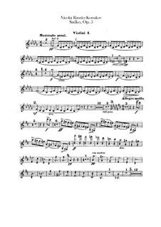 Sadko. Musikalische Gemälde, Op.5: Violinstimmen I by Nikolai Rimsky-Korsakov