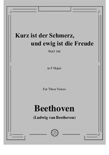 Kurz ist der Schmerz, WoO 166: Vocal score by Ludwig van Beethoven