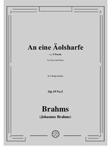 Fünf Gedichte, Op.19: No.5 An eine Äolsharfe (To an Aeolian Harp) by Johannes Brahms