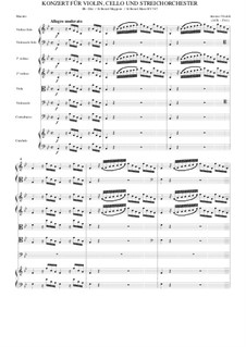 Concerto for Violin, Cello and Strings in B Flat Major, RV 547: Partitur by Antonio Vivaldi