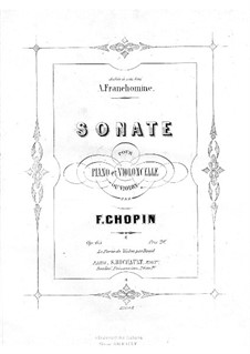 Sonate für Cello und Klavier in g-Moll, Op.65: Partitur, Solostimme by Frédéric Chopin