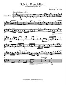 Solo for French Horn: Solo for French Horn by Mitch Boucher