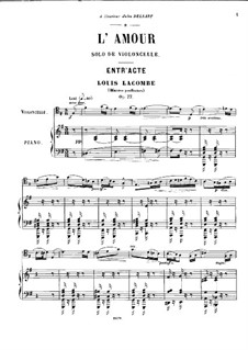 L'amour, Op.77: Entr'acte, for Cello and Piano by Louis Lacombe