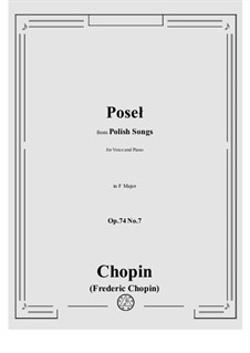 Siebzehn polnische Lieder, Op.74: No.7 Poseł (The Messenger) by Frédéric Chopin