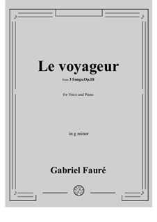 No.2 Le voyageur: Für Stimme und Klavier (G minor) by Gabriel Fauré
