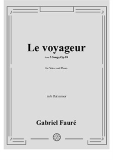 No.2 Le voyageur: For voice and piano (b flat minor) by Gabriel Fauré