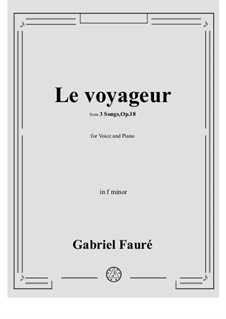 No.2 Le voyageur: Für Stimme und Klavier (F minor) by Gabriel Fauré