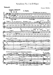 Sinfonie Nr.1 in D-Dur 'Der Titan': Cellosstimmen by Gustav Mahler
