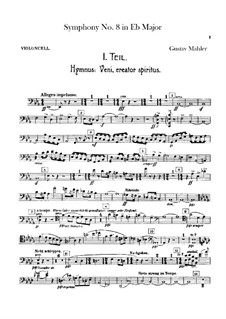 Sinfonie Nr.8 in Es-Dur: Cellosstimme by Gustav Mahler