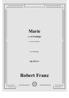 Nr.1 Marie: A flat Major by Robert Franz
