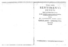 Sentimenti devoti espressi con la musica di due, e tre voci, Op.6: Complete set. Prima parte by Giovanni Legrenzi