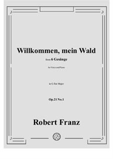 No.1 Willkommen, mein Wald: G flat Major by Robert Franz