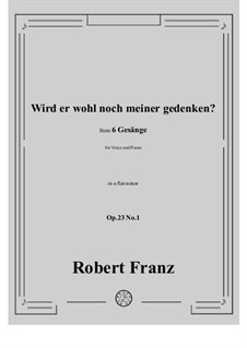 No.1 Wird er wohl noch meiner gedenken: A flat minor by Robert Franz