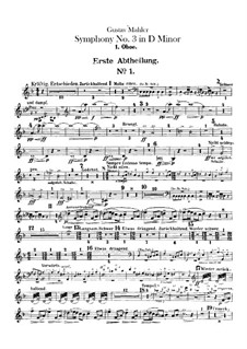 Sinfonie No.3 in d-Moll: Oboen- und Englischhornstimmen by Gustav Mahler