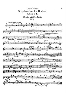 Sinfonie No.3 in d-Moll: Hörnerstimmen by Gustav Mahler