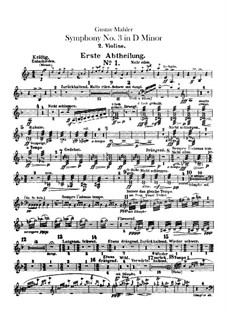 Sinfonie No.3 in d-Moll: Violinstimme II by Gustav Mahler