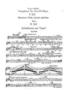 Sinfonie Nr.8 in Es-Dur: Klavierstimme by Gustav Mahler